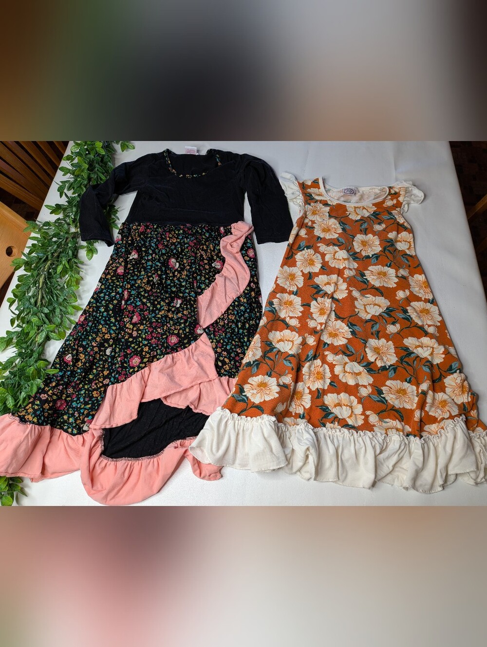 Little Lovebird Boutique Cottage Core Set Of 2 Floral Dresses Girls 12